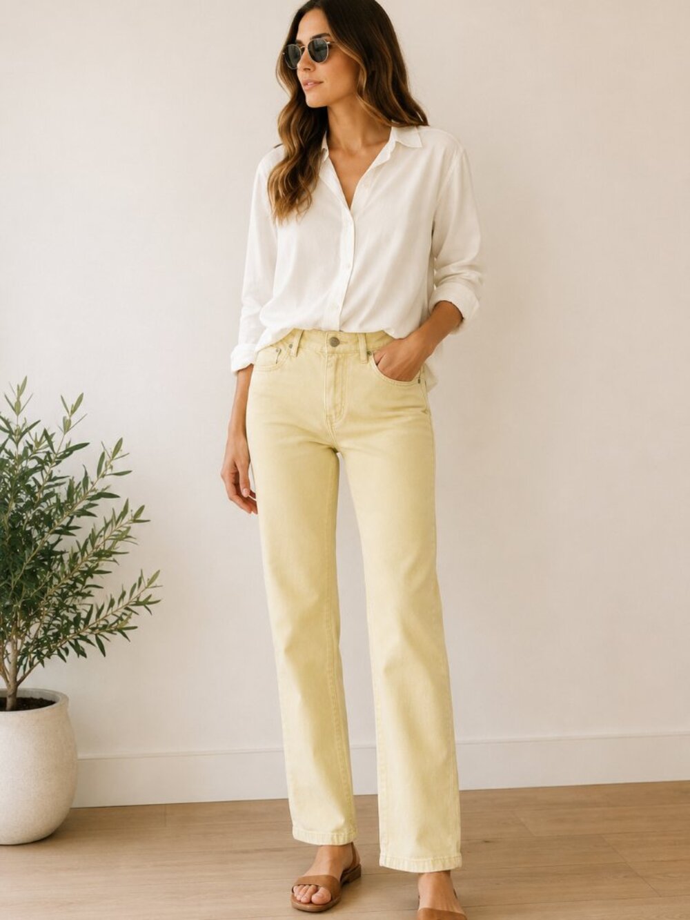 Chartreuse Stretch Bootcut Pants Size 2 Citron Green Resort Chic Elliott Lauren